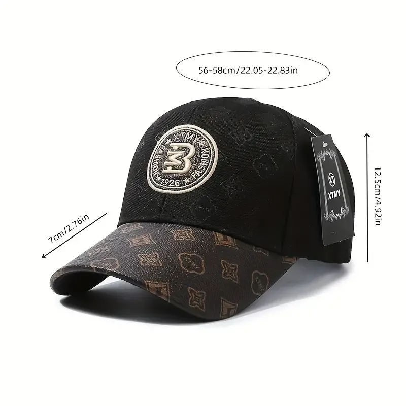 Ladies Adjustable Baseball Cap with PU Leather and Sun Protection - Music Theme