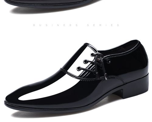 New pointed leather shoes men's business