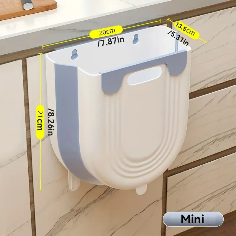 Space-Saving Foldable Trash Can with Cabinet Hook