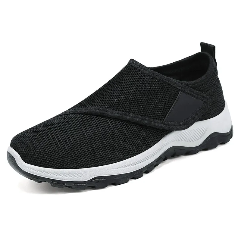 Mesh breathable one-piece velcro slip-on shoes