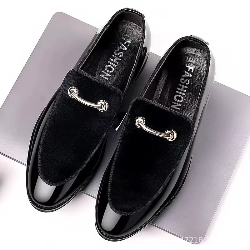 leather shoes suede patent leather casual shoes