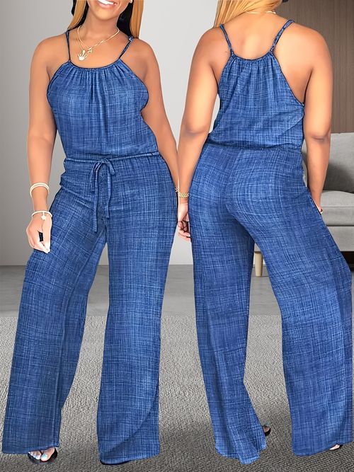 Print Off Shoulder Sleeves Jumpsuit with Pockets Women's