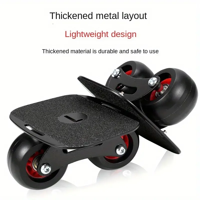 Beginner-Friendly Split Skateboard - Detachable, Road Wheel Design for Adults & Youngsters, Black