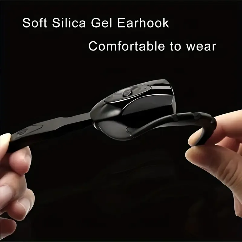 Ultra-Long Battery Life Wireless Earhook Headphones - Lightweight, Rechargeable, Non-In-Ear Design for Sports & Driving