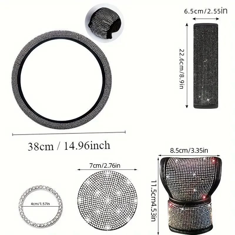 Sparkling Rhinestone Car Interior Decor