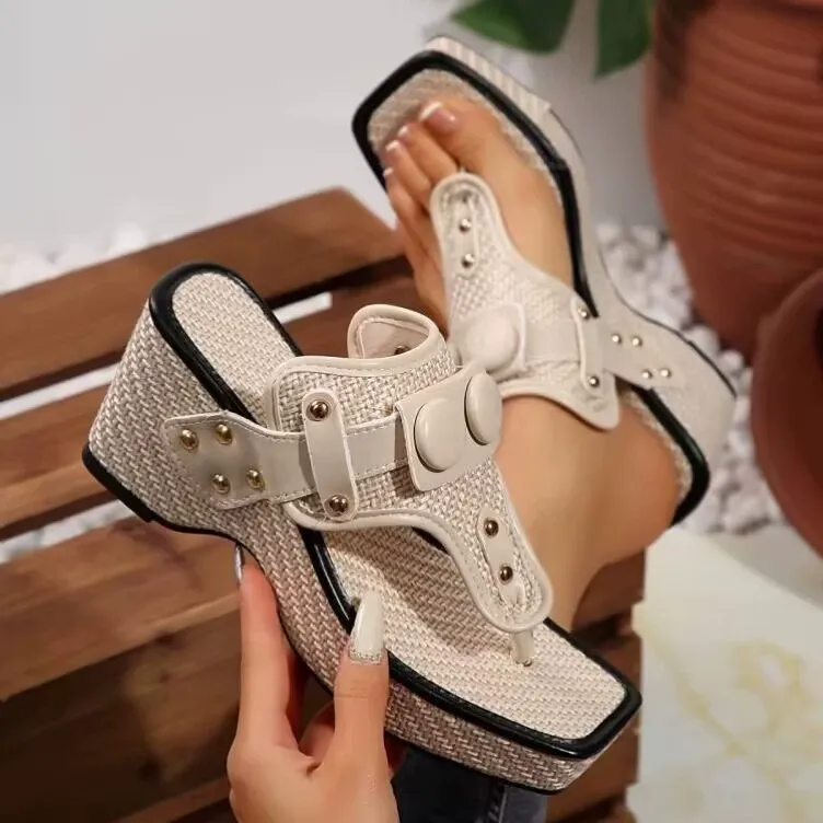 Bohemian style cool wedge thick sole