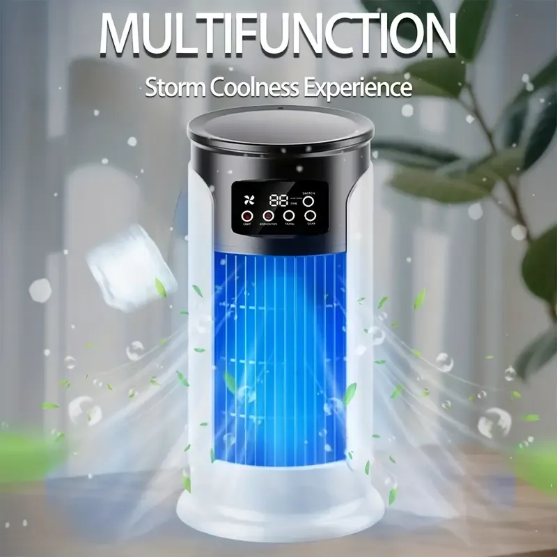 Portable Air Conditioner Fan - Home and Office All-in-One Cooling Mini Air Conditioner Fan, Bedroom Fan, Digital Display, Home Office Air Humidifier, USB Powered Powerful Cooling Home Air Conditioner Fan