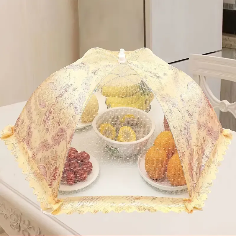 1pc, Food Cover, Mesh Food Cover, Kitchen Dustproof Mesh Food Cover, Food Covers For Outdoors, Reusable Food Cover, Collapsible Food Covers, Food Nets, Kitchen Tools