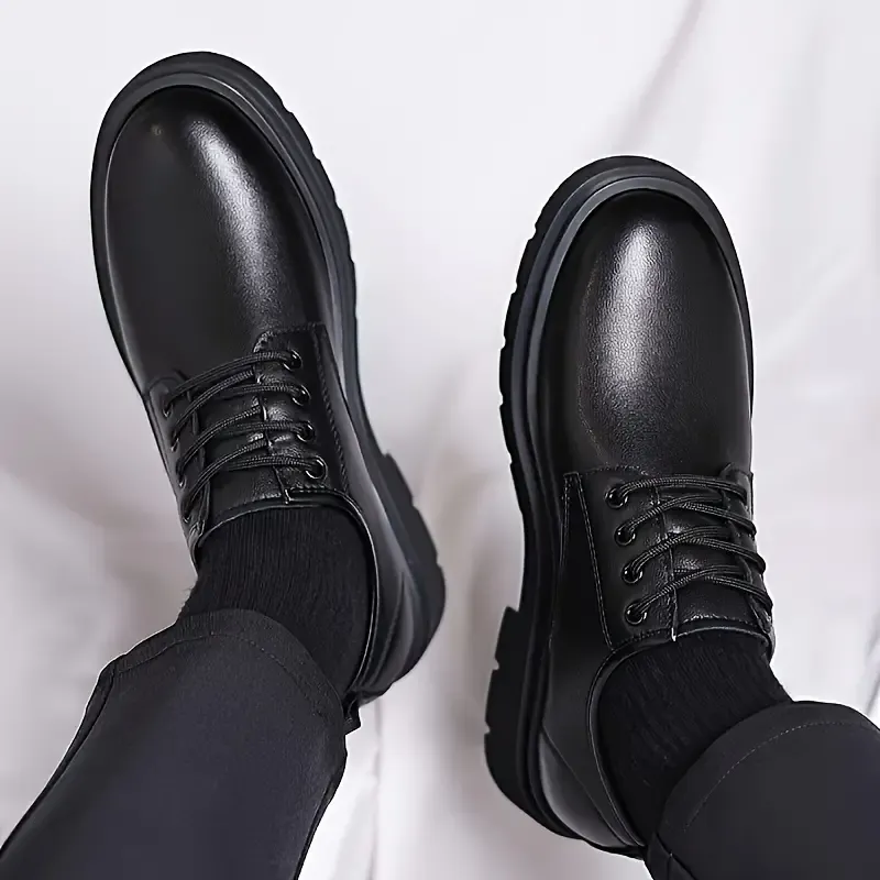 Men'S Fashion Casual Shoes, Low Top, Thick Sole, Breathable Faux, Rubber Sole, EVA Insole, Round Toe, Lace-Up, for Sports, Outdoor, Daily Wear, All Seasons