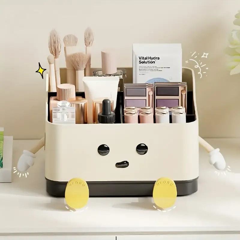 Light Yellow Mold-Resistant Plastic Storage Organizer - Versatile & Stylish Box for Jewelry and Small Items