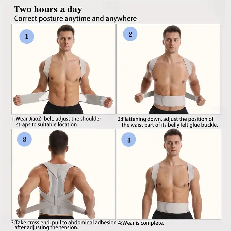 1pc Posture Corrector Back Posture Brace For Men & Women, Clavicle Support Stop Slouching And Hunching Adjustable Back Trainer