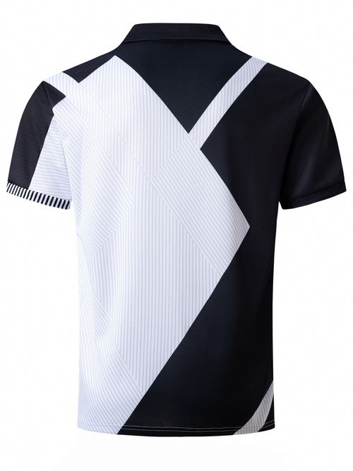 Newly launched men's casual short-sleeved polo shirt with printed and multi-colored design