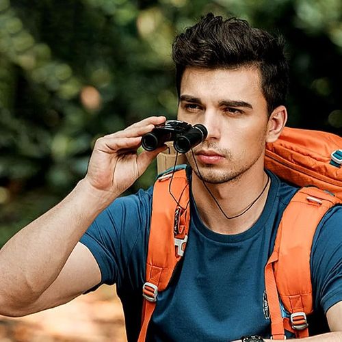8x21 Binoculars for Adults and Kids Folding Compact Lightweight Small Binoculars for Bird Watching Hiking Travel Concerts Mini for Hiking (Black, One Size)