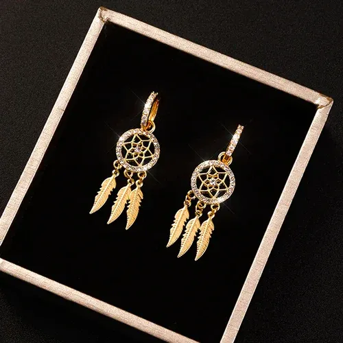 🎁Hot Sale🎁Dreamcatcher Golden Earrings