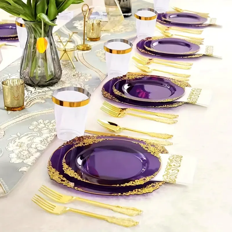 Purple Party Tableware Set