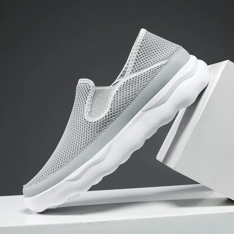 low-top mesh shoes men's slip-on shoes
