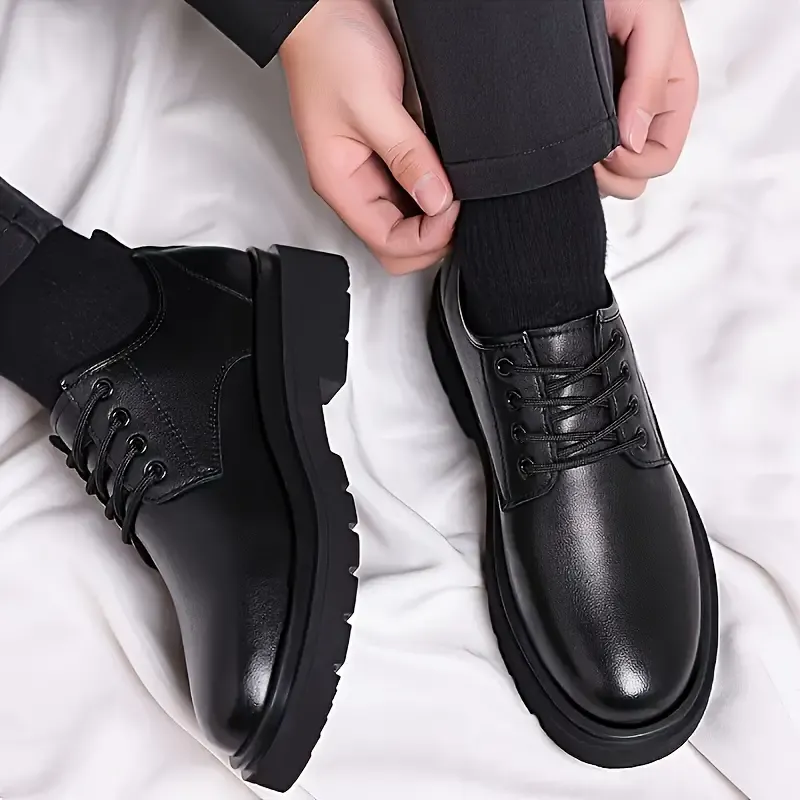 Men'S Fashion Casual Shoes, Low Top, Thick Sole, Breathable Faux, Rubber Sole, EVA Insole, Round Toe, Lace-Up, for Sports, Outdoor, Daily Wear, All Seasons
