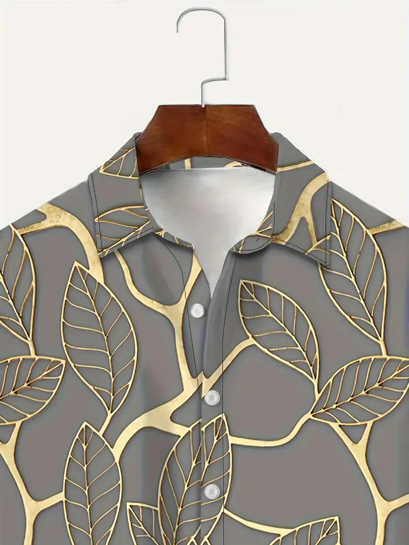 Men's Leaves Graphic Print Shirt