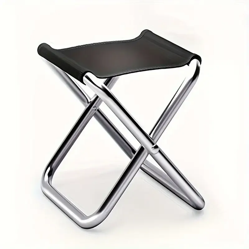 Lightweight Aluminum Folding Chair for Camping & Fishing - Portable, Square Outdoor Leisure Stool