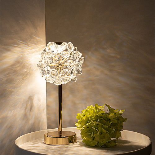 1PC Crystal Ball USB Bedroom Bedside Table Lamp, Mini Study Desk Dandelion Decorative Ambient Lighting Supplie
