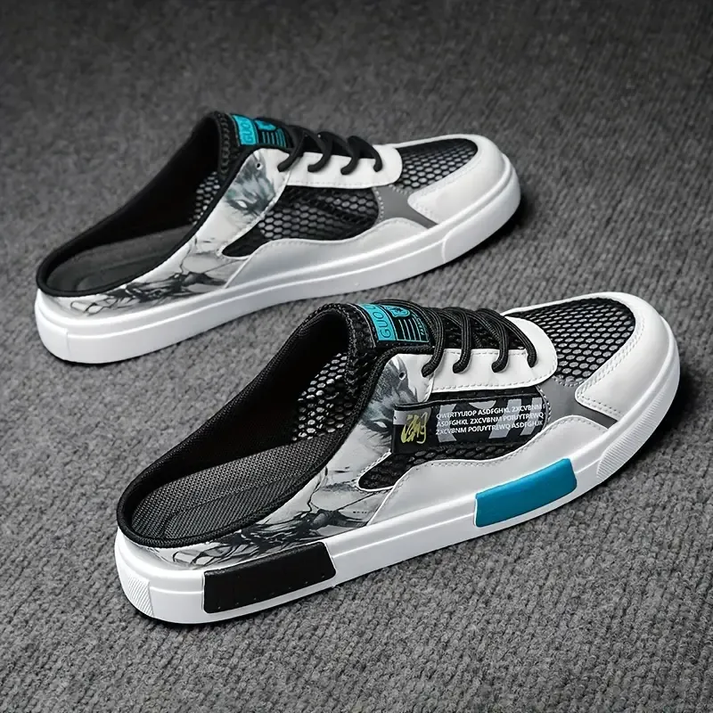 Men's Ultra Low Top Slip On Skate Shoes, Non Slip Comfy Casual Shoes For Outdoor Walking Camping
