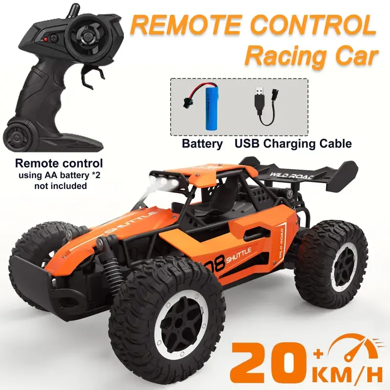 Small High-speed Off-road 2.4G Remote Control Car Drifting 20KM-H To Adapt To Various Road Sections Anti-collision Settings Rubber Big Tires Christmas, Halloween, Thanksgiving Gift