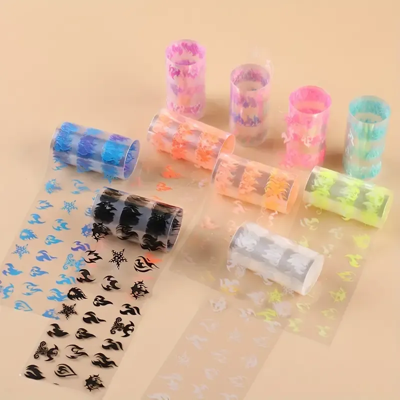 Fluorescent flame transfer nail paper