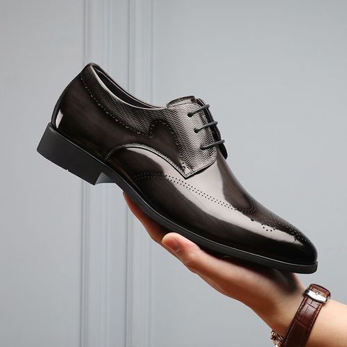 Men's brogues, brushed metal uppers