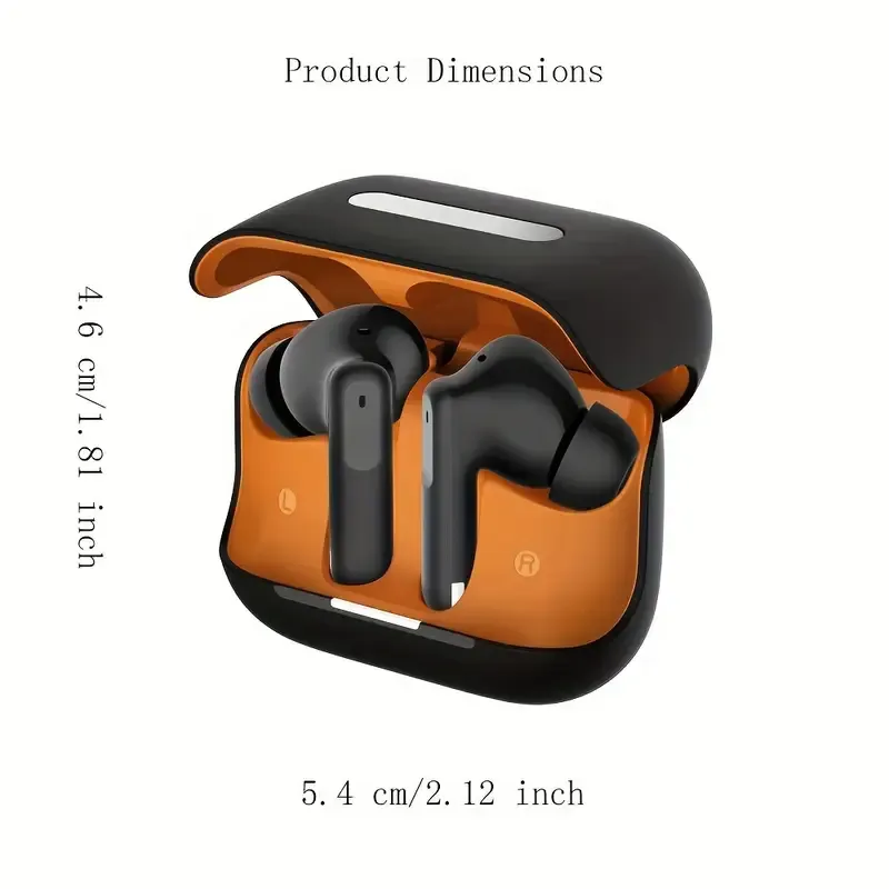 🔥🔥Hot Sale🔥🔥70% off 🔥Long Battery Life TWS Active Noise Cancellation Wireless Sports Earbuds - Touch Control, Type-C Charging Case - Sleek Black & Orange Design for Android.Apple Compatibility