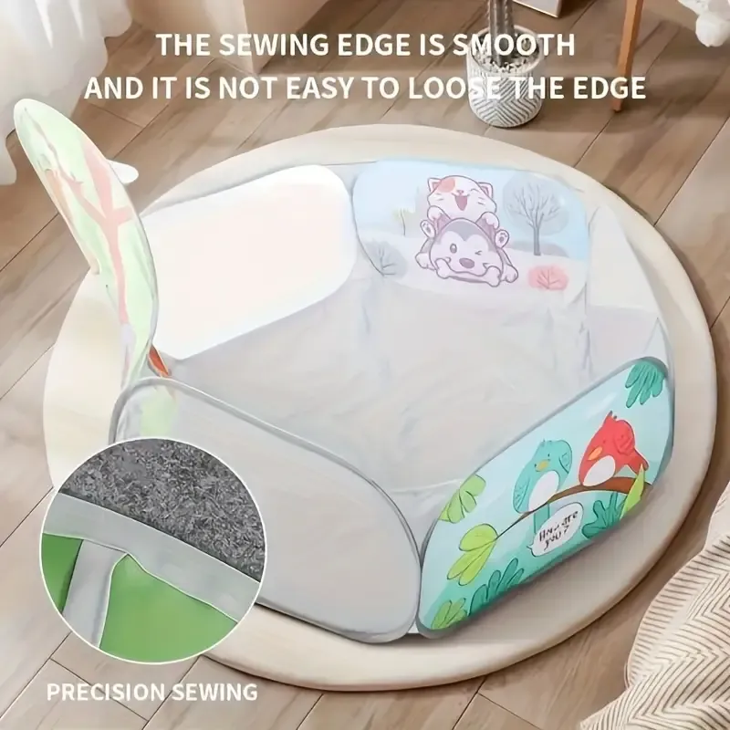 Jumbo Foldable Play Tent with Ball Pit - Sloth & Giraffe Design, Perfect for Indoor/Outdoor Fun, Durable Polyester & Steel Frame, Light Green