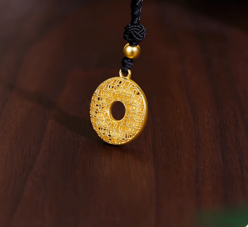999 gold pendant ancient lotus safe buckle holiday gift