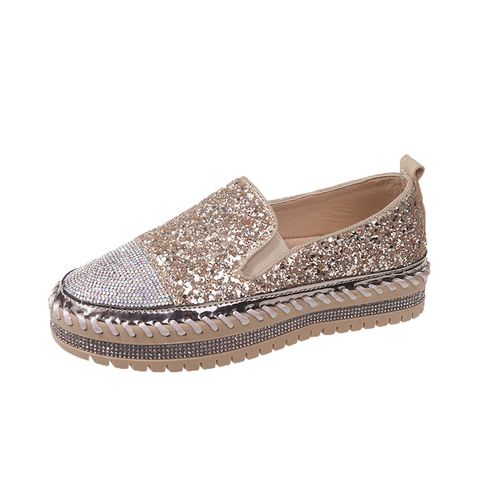 Flat rhinestone fashionable women's shoes