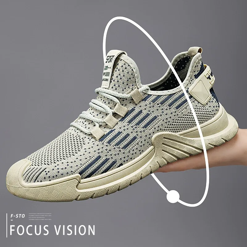 Spring new fashion trend mesh breathable lightweight soft sole men's versatile casual shoes men