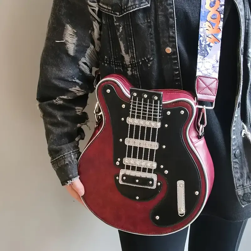 Guitar-Shaped Crossbody Bag