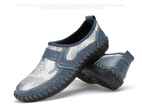 Summer casual shoes for men, perforated mesh fabric breathable shoes