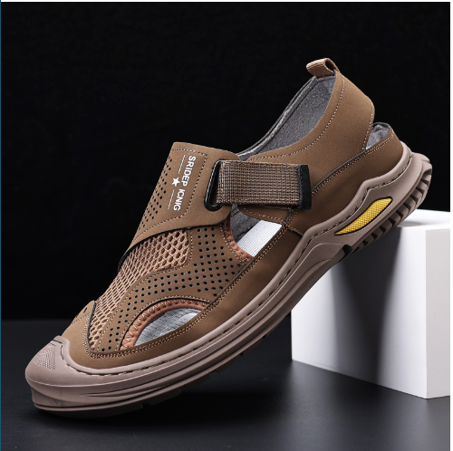 Summer new men's casual leather handmade mes