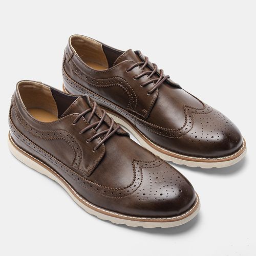 Comfy Vintage Wingtip Brogue Derby Shoes