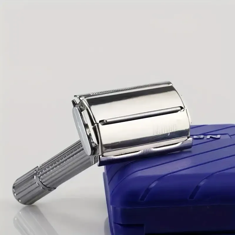 3pcs Vintage Safety Razor For Men Double Edge Stainless Steel Razor With Mirror Travel Case Butterfly Open Safety Razor