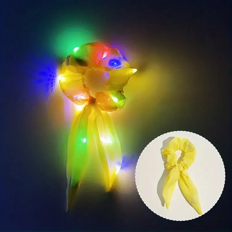 LED Scarves Scrunchies Luminous Hair Tie