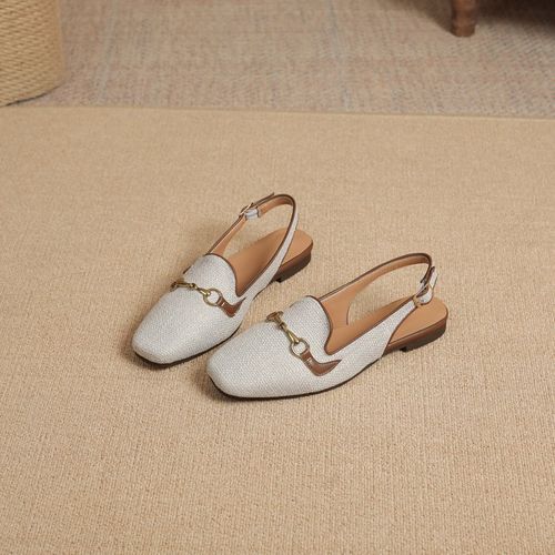 One-line buckle-strap toe rubber breathable and fashionable women's shoes