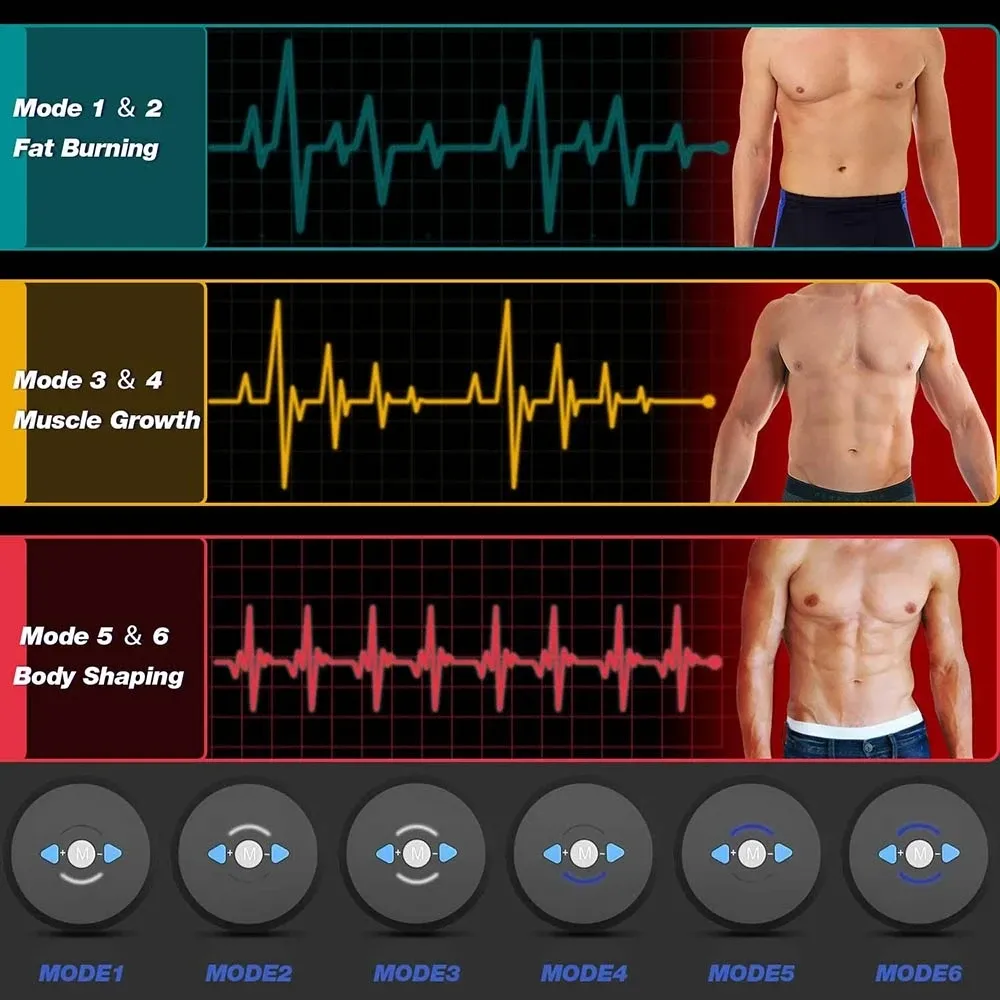 Eletroestimulador EMS Abdominal Muscle Stimulator Electric Massager Electrostimulation Hip Trainer Home Gym Fitness Equipment