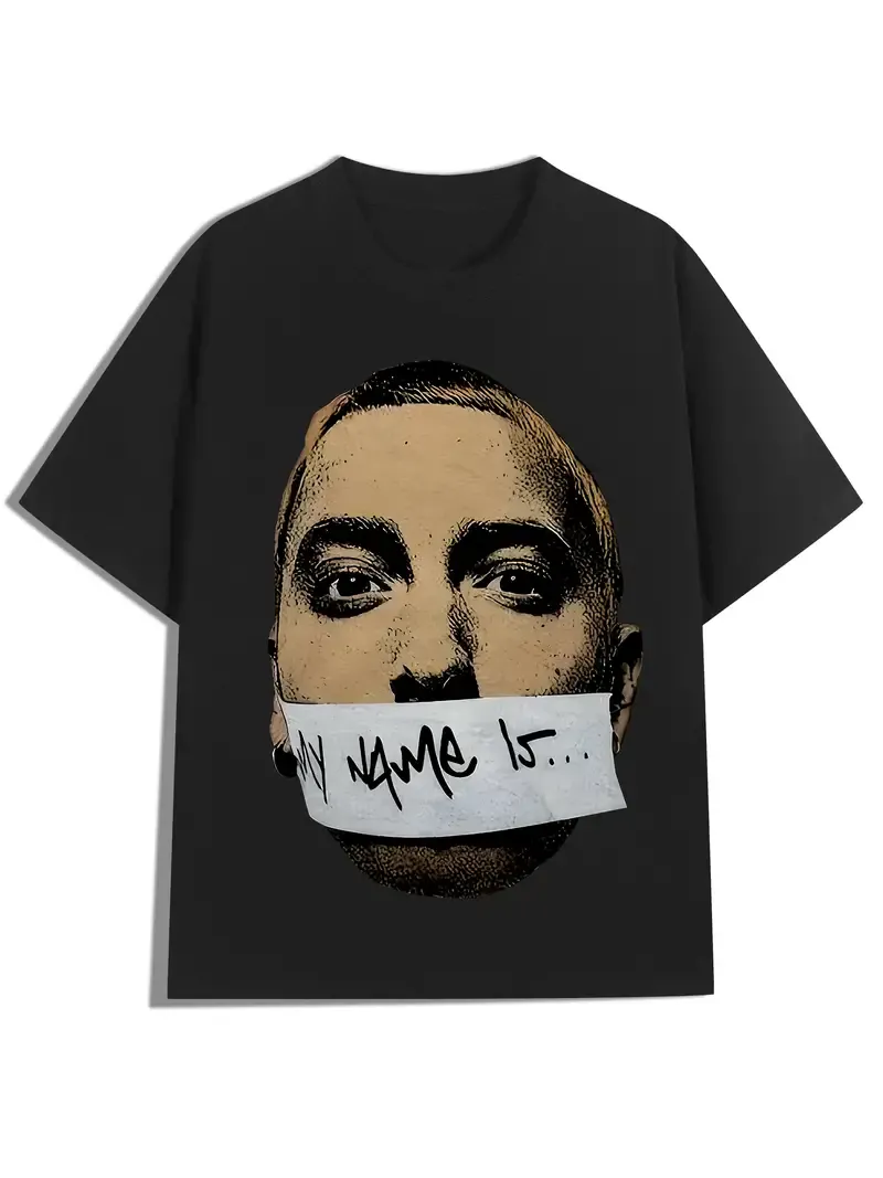 Y2K-Inspired Men's Cotton T-Shirt - Vintage Punk Style with Hip Hop Graphic, Crew Neck, Short Sleeve Casual Fashion Top