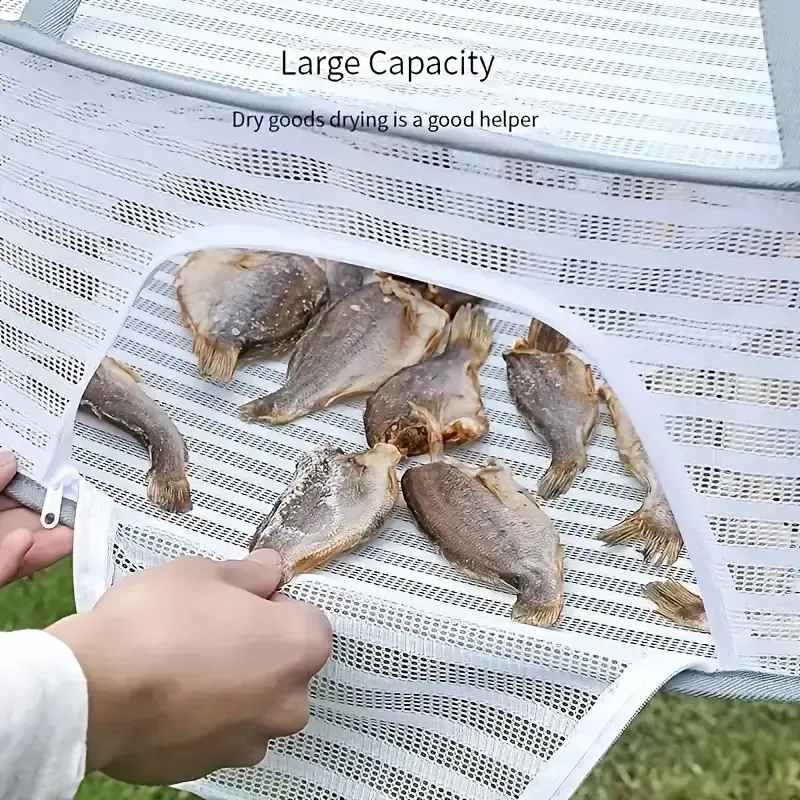 1PC Multi-Layer Herb Drying Rack, Polyurethane Hanging Dry Net Storage, Non-Waterproof Multipurpose Drying Bag for Herbs, Fruits, Vegetables, Fish, Clothes, and Toys with Unique Closure System