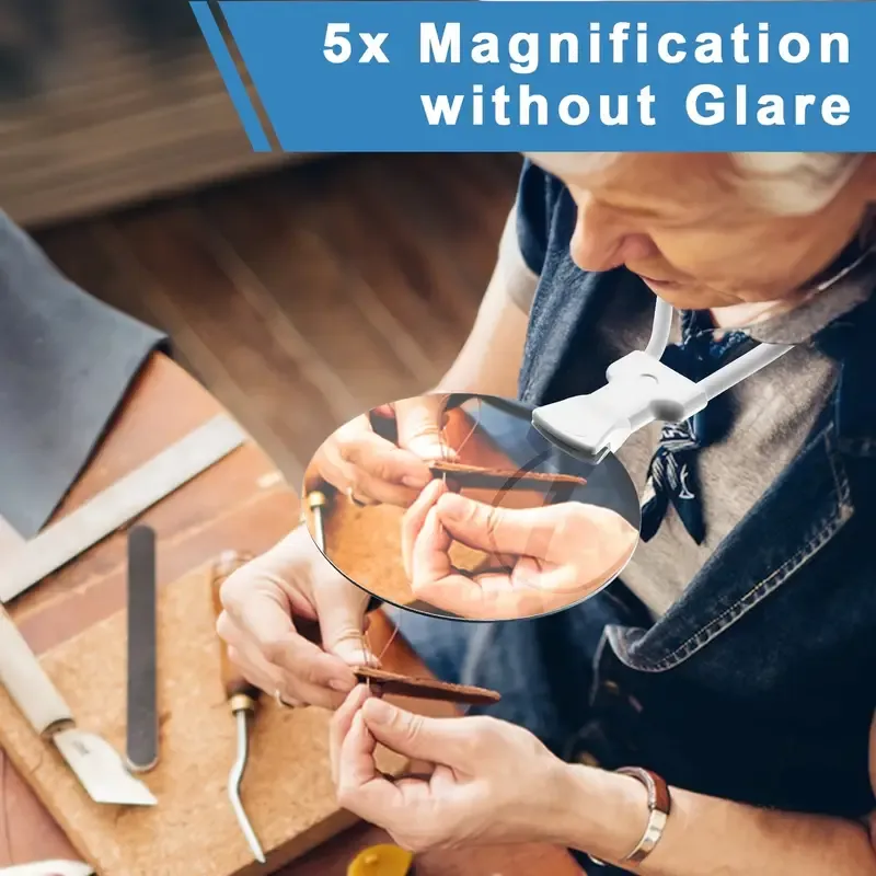 Adjustable magnifying glass with stand