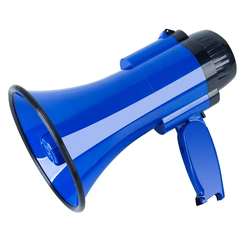 30 Watt Portable Bullhorn Megaphone Speaker with Voice, Siren Alarm, 240S Recording, Adjustable Handle, Bottle Opener, Volume Control, Strap - Battery Powered ABS Material, Operating Voltage ≤36V