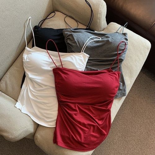 Women's Solid Color Polyester Camisoles