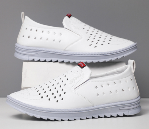 Perforated mesh shoes,  soft leather cool shoes