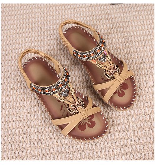 Bohemian rhinestone evening round sandals