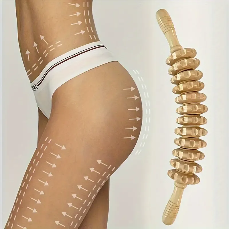 Wooden Curved Massager Handheld Roller