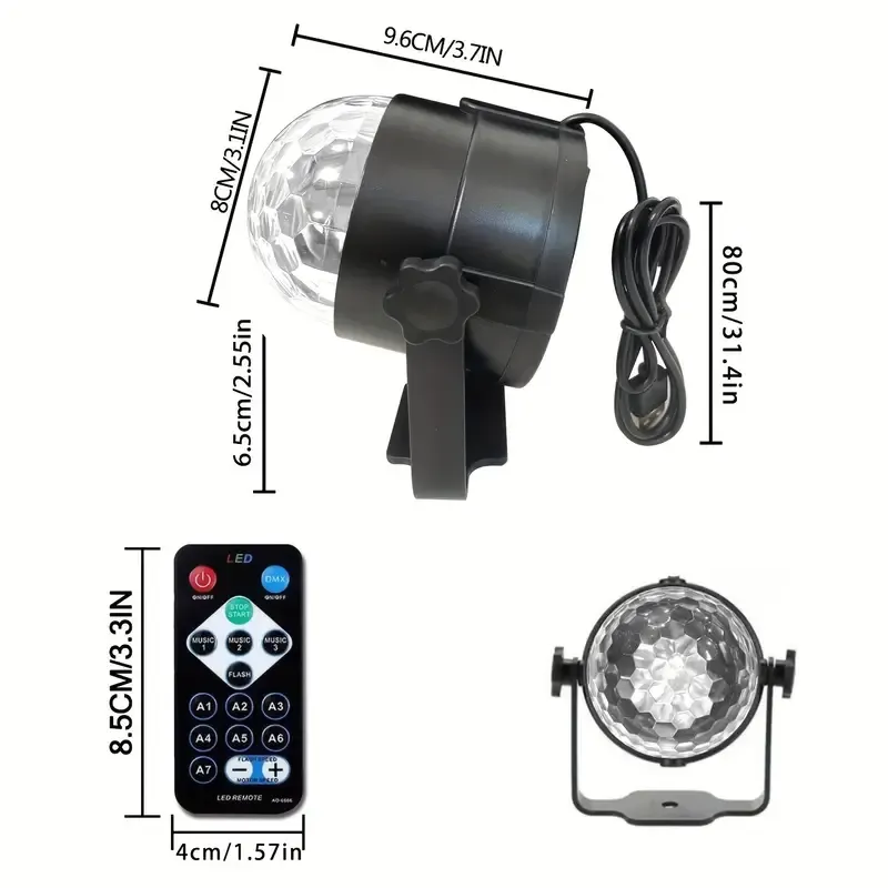 crystal remote control magic ball light